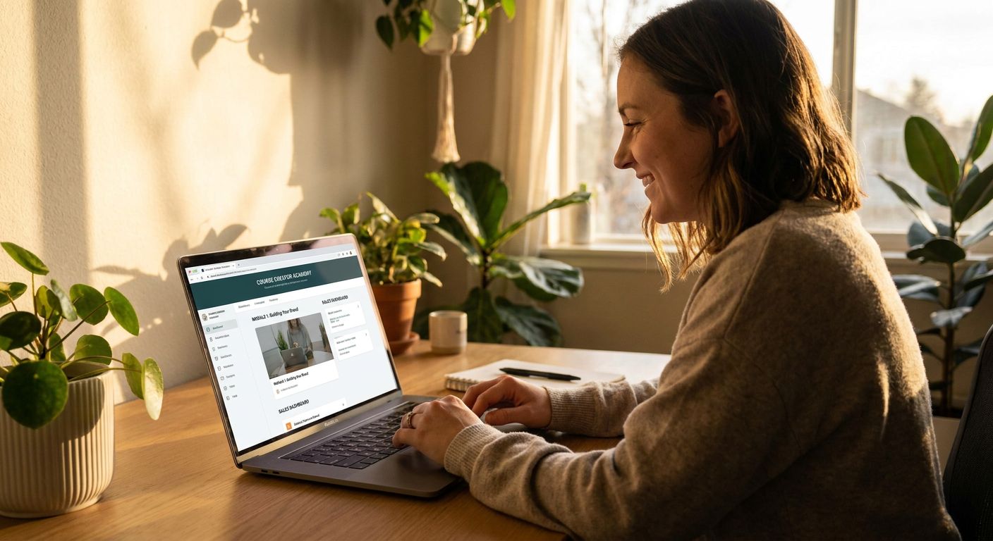 Criador vendendo curso online