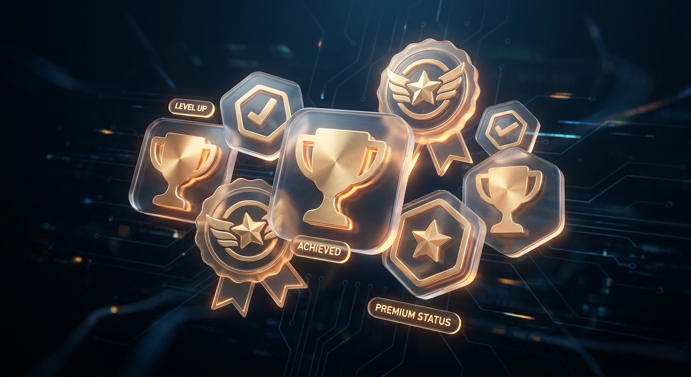 Troféus e badges em 3D