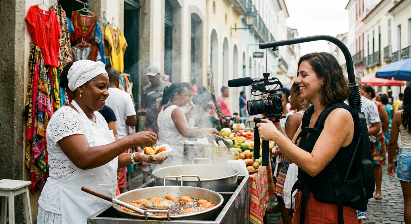 Comida regional em mercado de rua