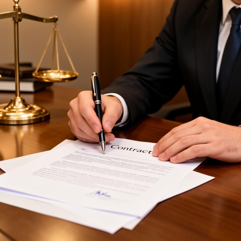 Contrato sendo assinado