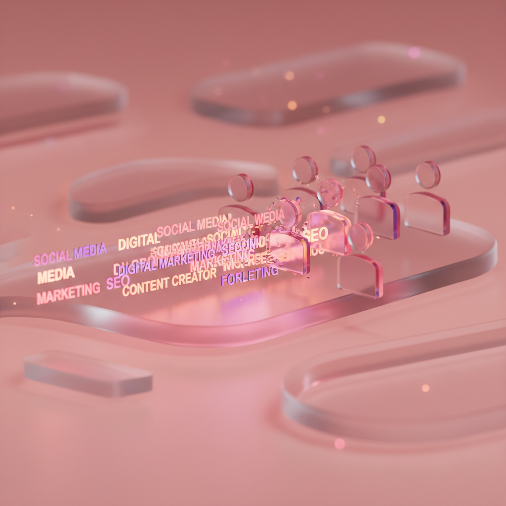 Conceito de palavras-chave virando seguidores em estilo 3D
