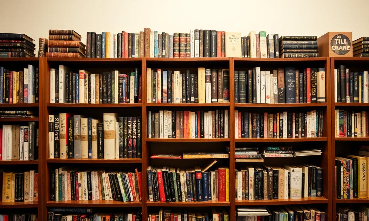 Estante com livros especializados
