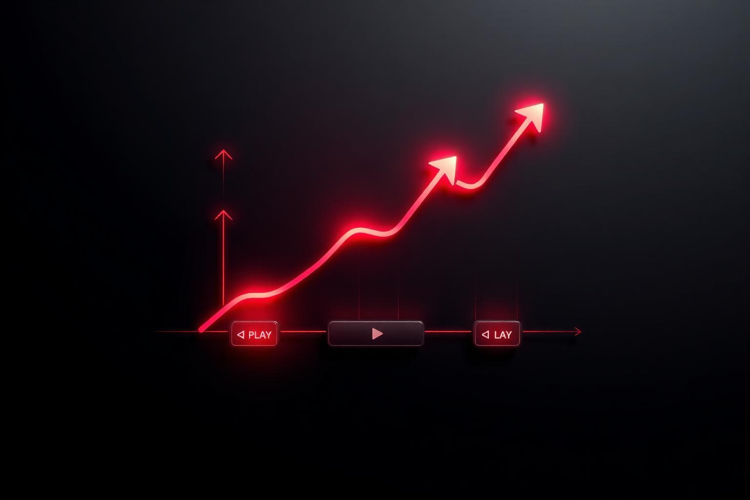 Gráfico de algoritmo com setas crescentes