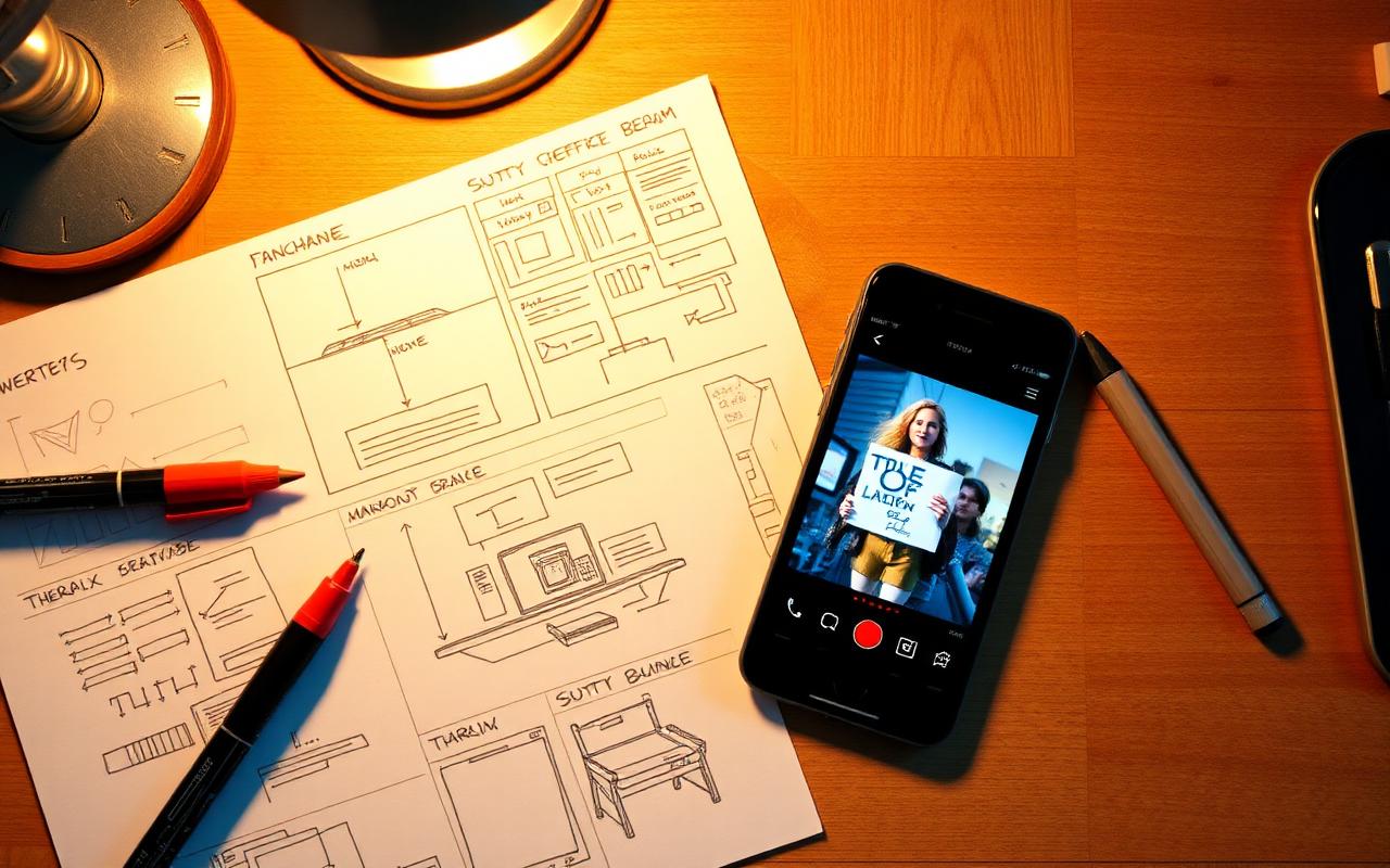 Storyboard sobre mesa